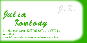 julia komlody business card